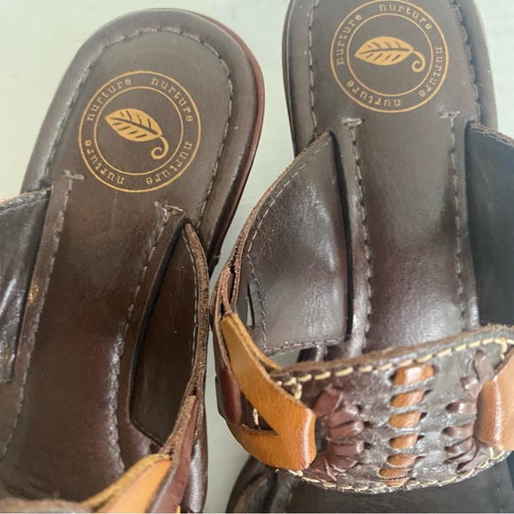 Nurture Leather Wedge Heel Boho Sandals in size 7M Brown - Picture 10 of 12